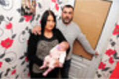 Car thieves put brick through window as new mum feeds baby